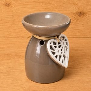 Céramique avec Cœur en Bois (marron)