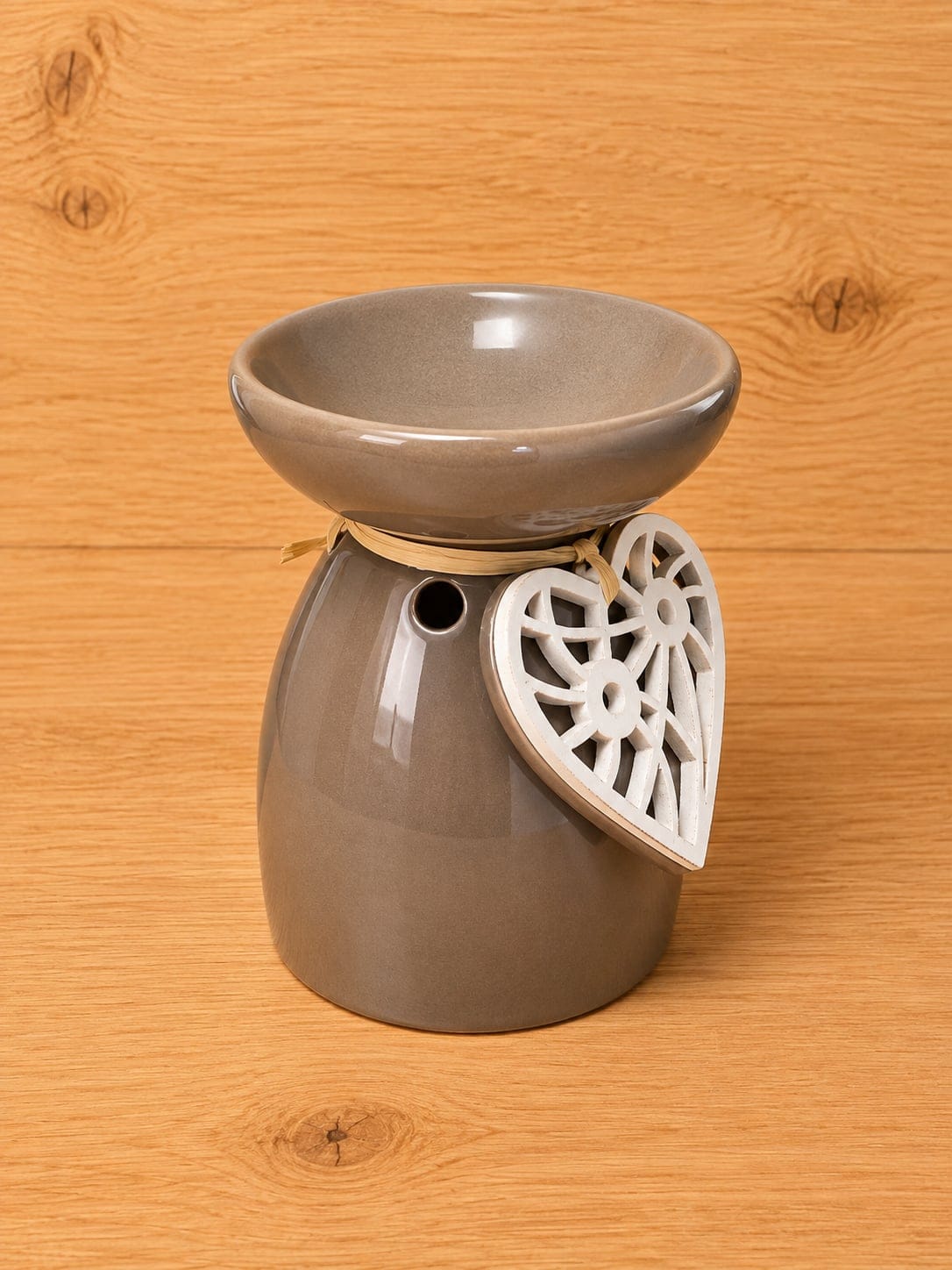 Céramique avec Cœur en Bois (marron)